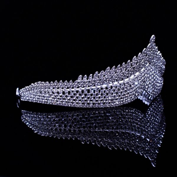 

mcrown super exquisite flash elegant xianmei bridal glittering headdress wedding toast dress p modeling accessories k, Silver