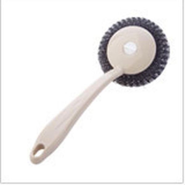 

plain long handle steel ball wash pot brush household kitchen stainless steel cleaning ball sink stove cleaning brush h bbynyg