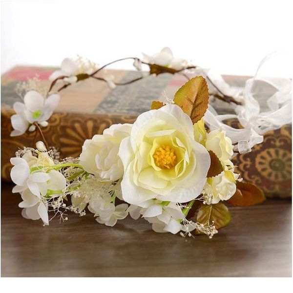 

wedding flower wreath wedding decoration bridal hair headdress flower crown hair accessories adjustable party qylmhi