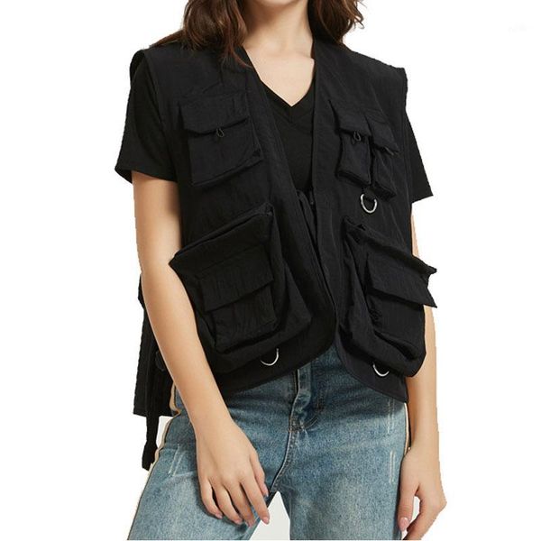 

outdoor t-shirts pockets casual cotton vest women men retro fishing hunting waistcoats hiking pography jackets sports camping vest1, Gray;blue