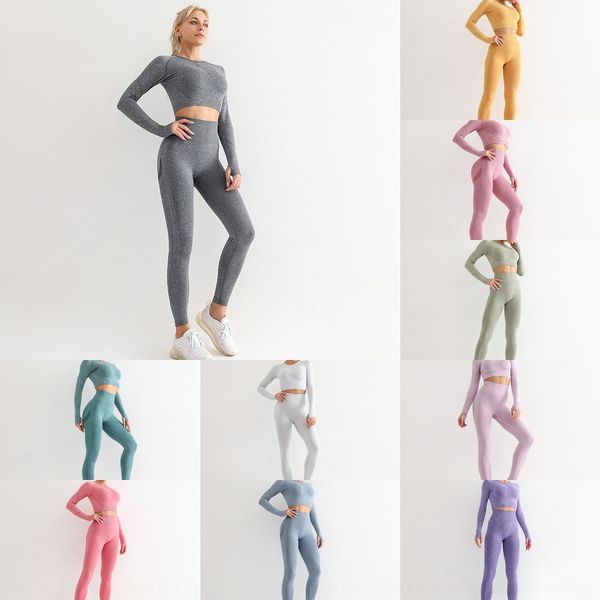 

cf1om seamless clothes yoga pants tight for suit outdoor women for fitness high waist clothing long sleeve yoga pants two-piece women tyakf