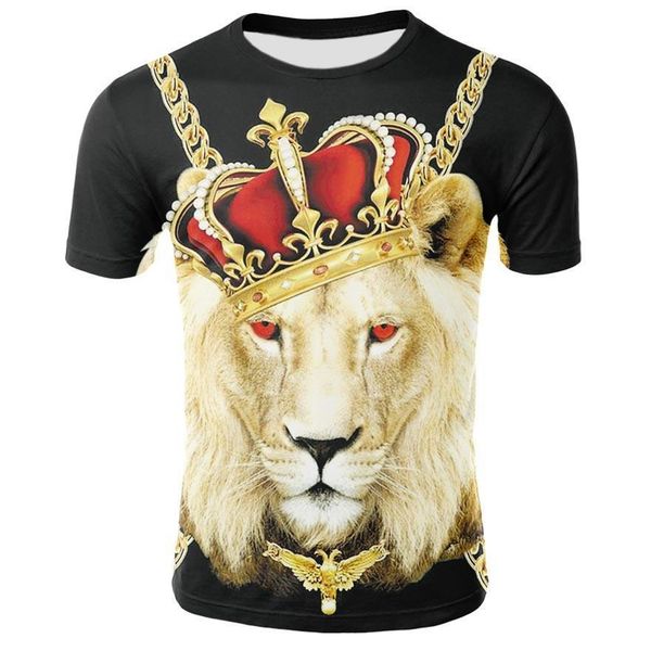 

new t shirt crown lion mens summer mens short sleeve t shirt shirt new t o casual, White;black