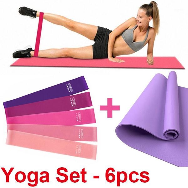 

yoga fitness tension band training resistance bands fitness band for gym 6mm thick eva yoga mat pilates gymnastics1