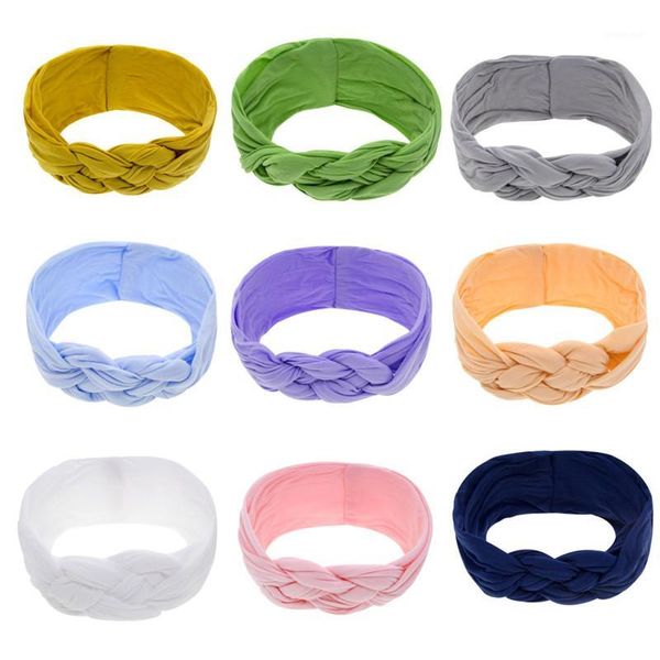 

children's jewelry wholesale children's solid color knot nylon hair band elastic baby ears head rope1, Slivery;white