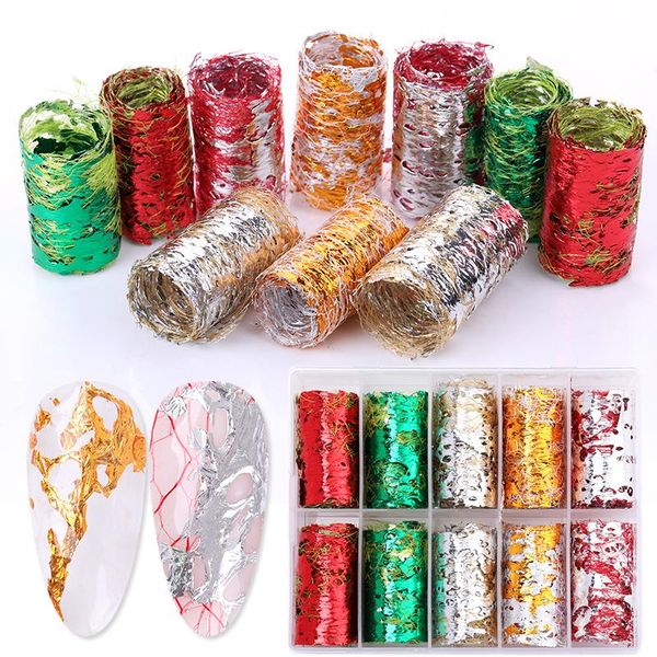 

stickers & decals 3d mesh gold silver nail art foil paper irregular aluminum sticker manicures glitter gel polish decoration diy design, Black