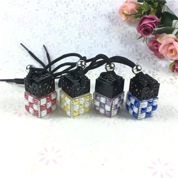 

car perfume pendant diamond fragrance air freshener auto rearview mirror trim decoration accessory adornment empty bottle gift