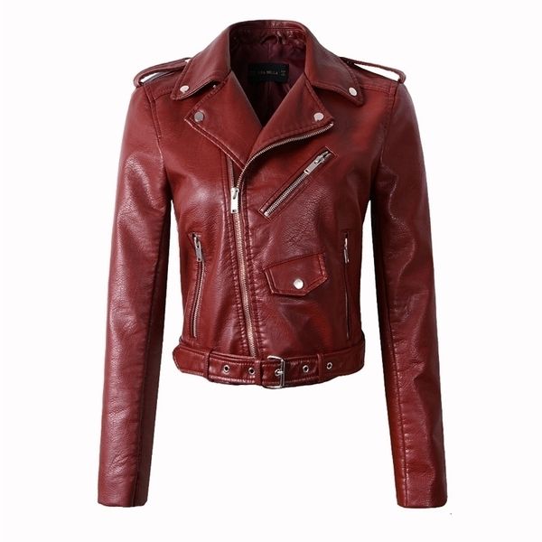 

black 2021 new women in the women's jackets plutonium leather jacket bomber thin outerwear with a belt h10g