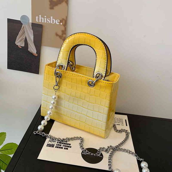 

2022 latest models handbag wholesale fashion summer texture gradient princess womens chain portable small square bag fire