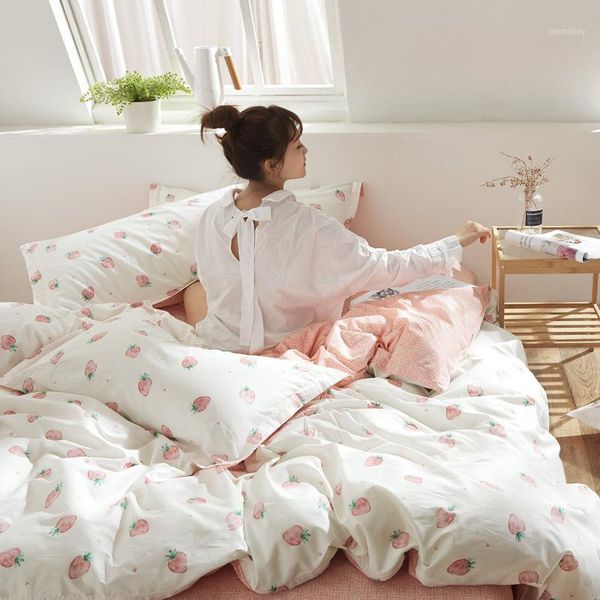 

bedding sets four-piece set of cotton fresh girl sheets quilt princess style luxury1