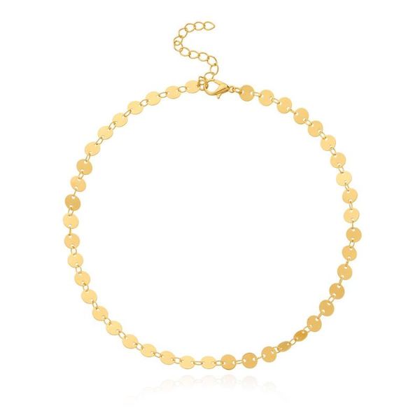 

2020 new round sequined necklace choker necklaces & pendants, Golden;silver