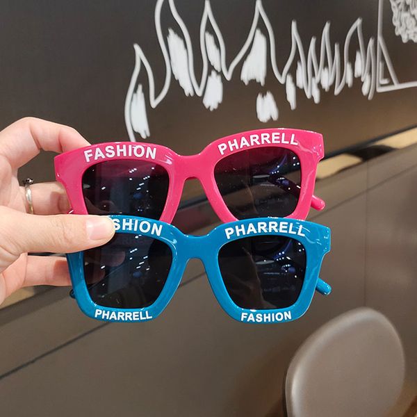 

baby personalized boys and girls fashion letter box sunglasses children's walking glasses, White;black