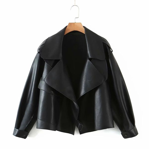 

2021 new new women locomotive wind handsome tighten the side placket jacket female large pockets long sleeve short bmpk, Black