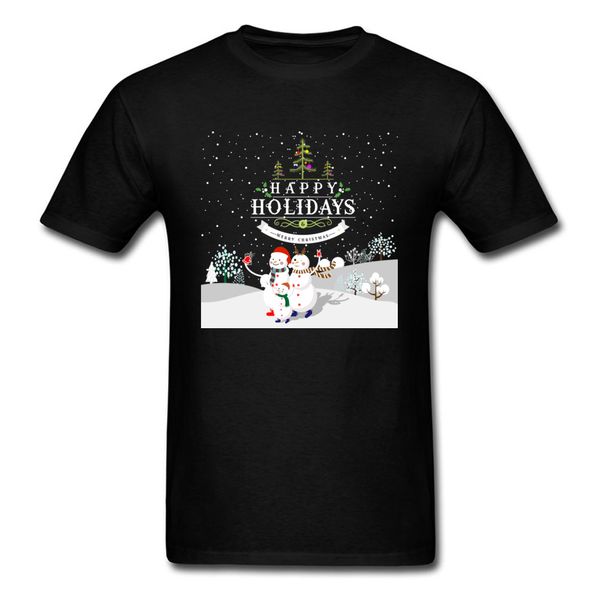 

sport ho ho ho 2019 merry christmas t shirt men snowman family t-shirt cartoon letter print father's gift tee shirts black