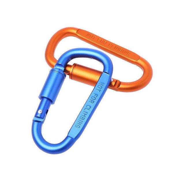 

d shape carabiner camping hunting aluminum keychain survival lock buckle hook qylgsi