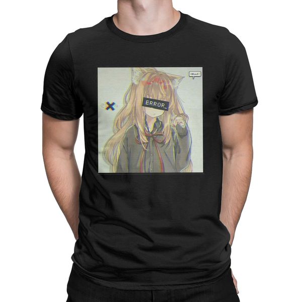 

prison school pure fun round collar error glitch sad anime girl tees short sleeve plus size sport hooded sweatshirt hoodie men t shirt