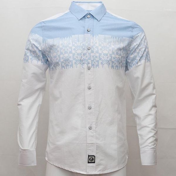 

embroidery shirt camisa masculina men long sleeve dress shirts cotton social hombre paris eden park faconnable chemises print1, White;black