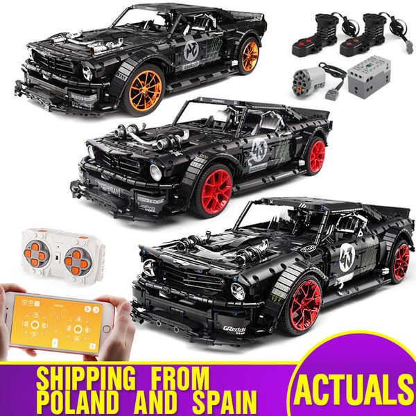 

20102 technic car 1965 fords mustang hoonicorn v2 1:8 car compatible with moc-22970 muscle car building blocks kids toys gifts 1008