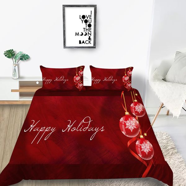 

3d печать christmas theme pattern рождественские украшения комплект постельных принадлежностей кровати line наволочки утешитель постельные н