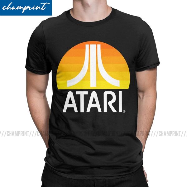 

men's atari logo humorous atari arcade enthusiasts atari games round collar gift idea sport hooded sweatshirt hoodie men t shirt