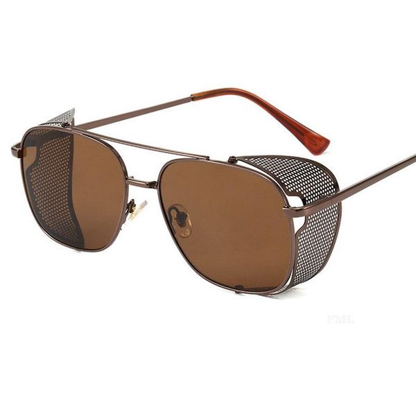

brand design metal punk sunglasses men women fashion punk sunglass vintage uv400 candy colors eyewear shades fml, White;black