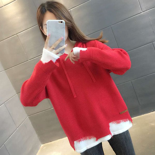 

early sweater women's clothing 2020 new loose european fashion foreign style spring and autumn winter coat red hoodie, Black