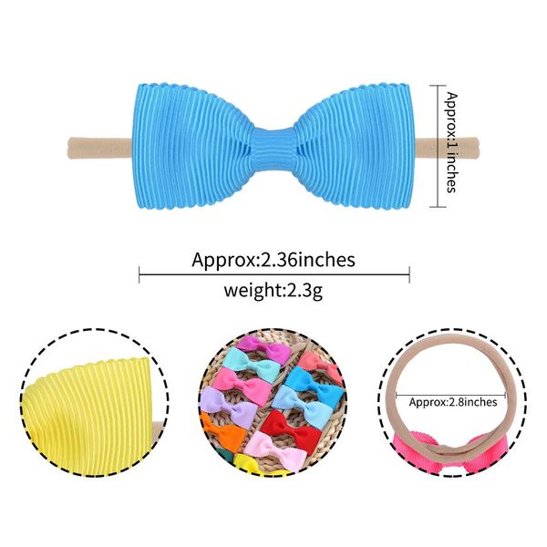 

20pcs/lot girls solid grograin ribbon hair bows elastic baby headbands for children samll bowknot kids hair accessories 344 q wmtnsn