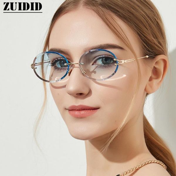 

moda feminina 20211 vasos de cristal ellipse sun glasses for women fas luxury pink sunglasses rimless sunglasses brown gafas, White;black