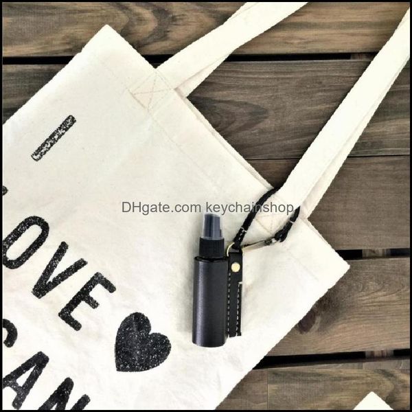 

keychains fashion accessories hand sanitizer holder with bottle pu leather er keychain portable disinfectant case empty bottles holders for, Silver