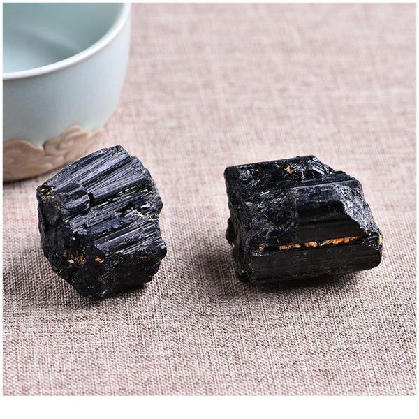 

2pc natural black tourmaline tourmaline repair original ore can be used for home decoration qylhis