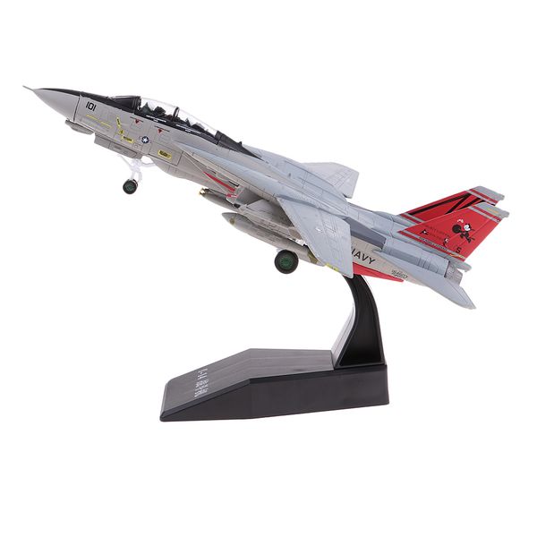 

home us airplane diecast 1:100 decoration gift alloy f14 plane model toy grey