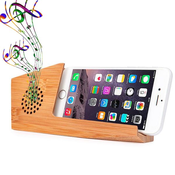 

cell stand holder natural bamboo wood dock sound amplifier stands compatible phone xs max xr plus smartphones