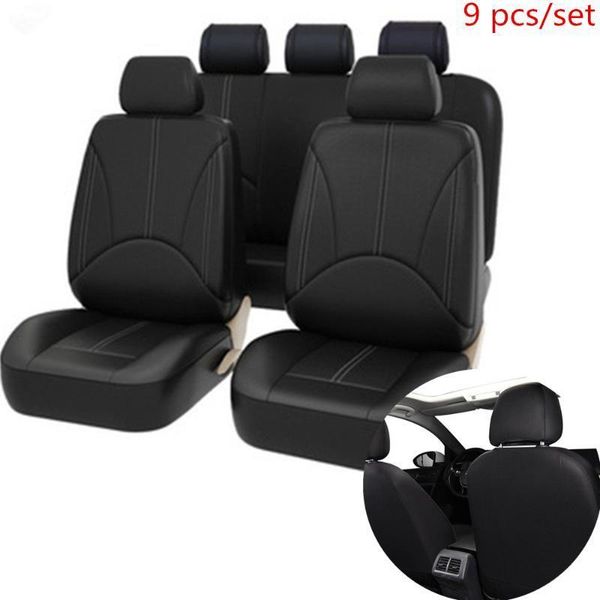 

car seat covers universal pu leather full set back bucket cover auto interior protector cover1