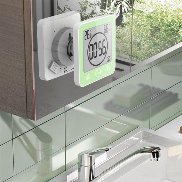 

wall clocks lcd digital waterproof shower bathroom suction clock timer countdown alarm time temperature humidity meter1