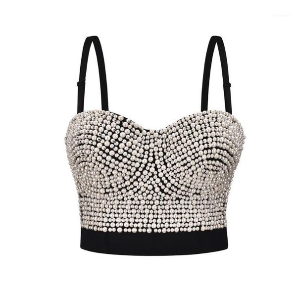 

white pearl beading crop women bra1, Red;black