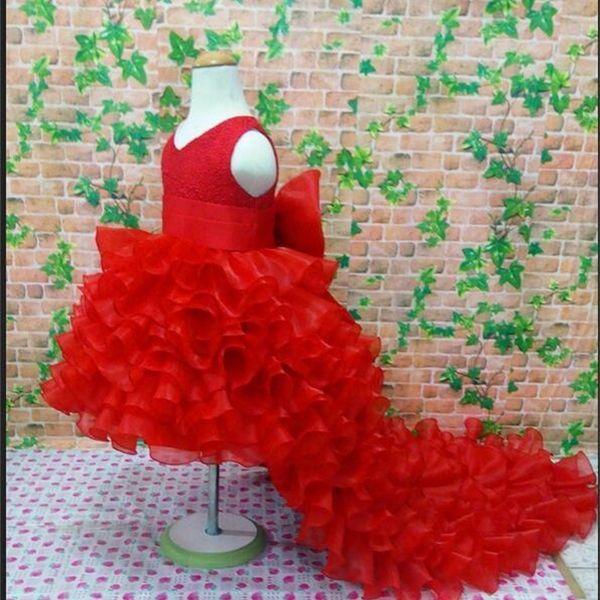 

flower girl dresses red tailing pageant dresses girl summer dresses for weddings party birthday dress with big bow t200709, Red;yellow