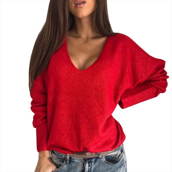 

2020 litthing hollow out v neck knitted sweater women autumn long sleeve candy basic loose ladies sweater and pullover, White;black