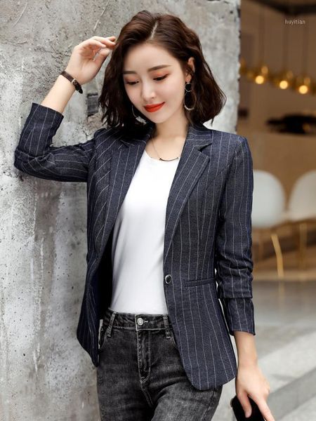 

women's single coat 2020 autumn new fashion casual temperament slim slimming single buckle small suit women's shirt1, White;black