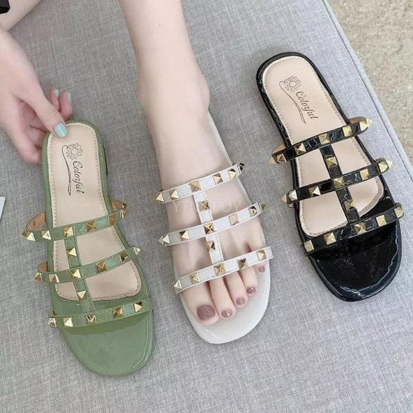 

2021 new women's flat shoes casual sandals leather flat slippers flip flop zapatillas mujer casa sapatos femininos beach #lv0o