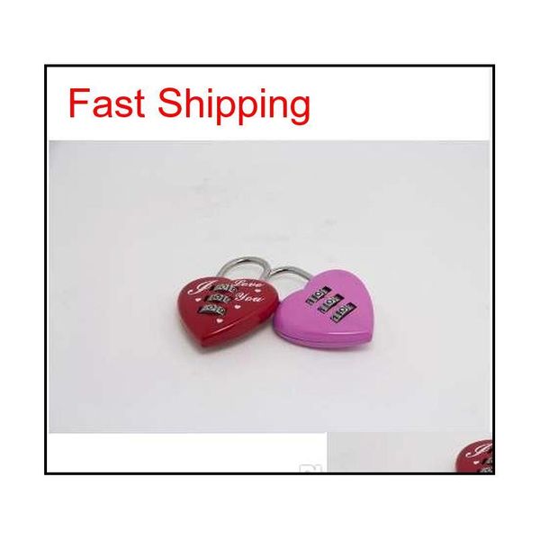 

jetting kawaii red/pink heart shaped mini resettable 3 digits luggage suitcase padlock cod qylflb packing2010