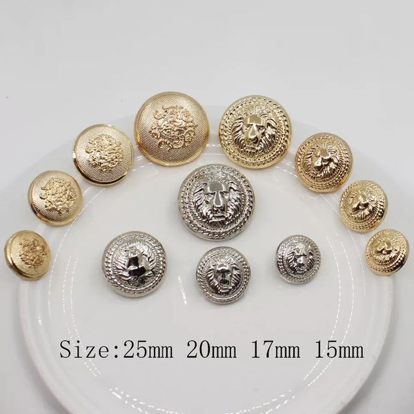 

gold silver color metal lion style buttons alloy garment accessories diy materials sewing accessories wedding craft supplies ing, Black