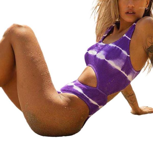 

women block swimsuits sleeveless tie dye color tankini cut out monokini swimwear bathing suits ladies bikinis1, White;black