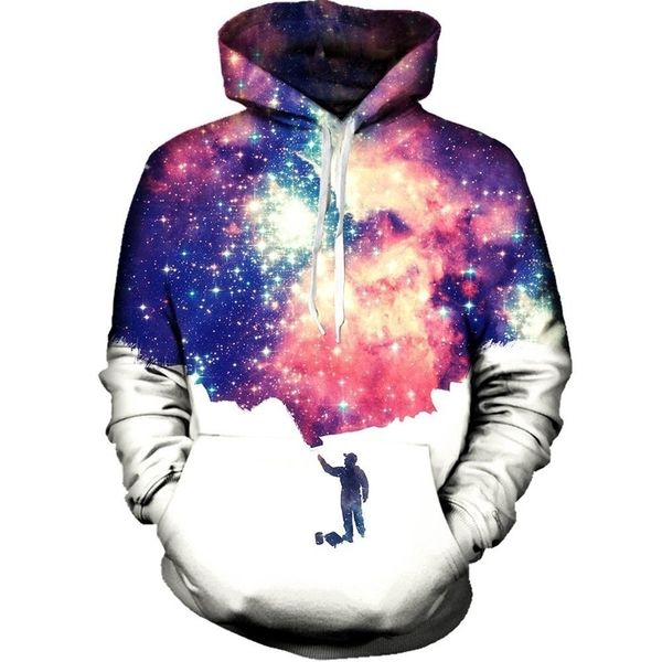 

cloudstyle 3d hoodies men space astronaut 3d print streetwear long sleeve sweatshirts hoody pullover fashion plus size 5xl 201020, Black