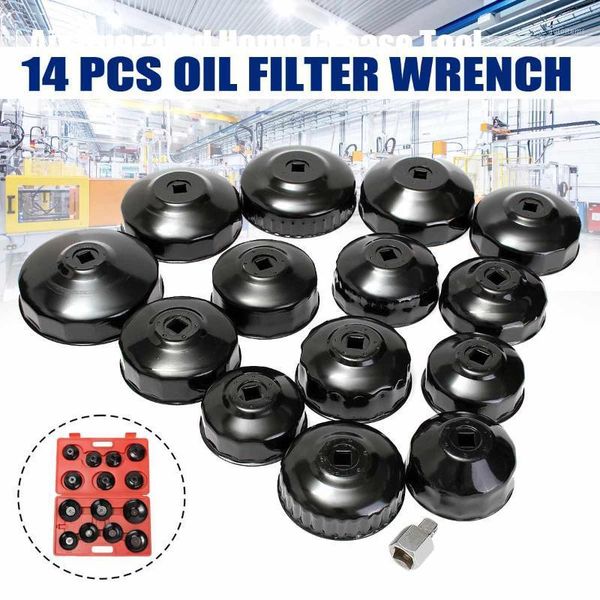 

14pcs car oil filter wrench socket cap universal auto car tool kit housing caps 4 cylinder non-slip hand tool set1