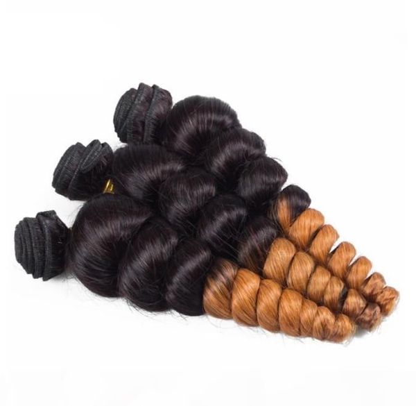 

loose wave hair bundles #1b 27 ombre color hair extension virgin brazilian human hair for woman, Black