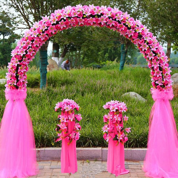 Nuova decorazione di nozze Mariage Layout del sito Puntelli Set di mensole per arco di fiori di giglio di rose artificiali per forniture per eventi di feste