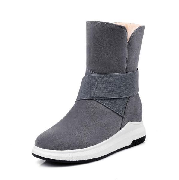 

women winter shoes women's mid-calf boots the new beige gray black fashion casual fashion flat warm woman snow boots