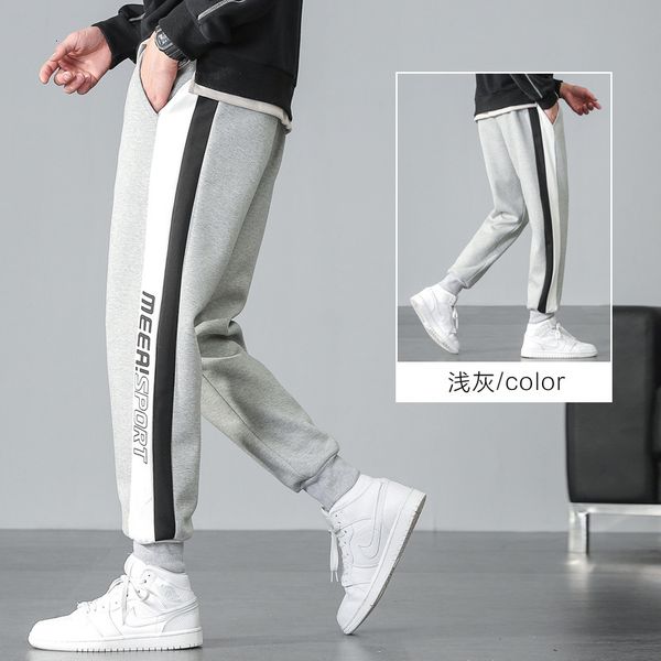 

casual spring and autumn new sports men's trend leggings youth pants, Black