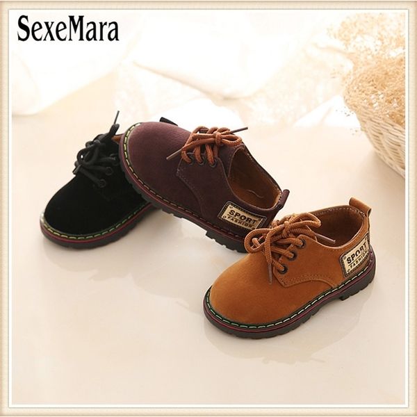 

baby boy nubuck leather toddler children's new arrivals hard sole kid's shoes boys england style autumn a09131 y201028