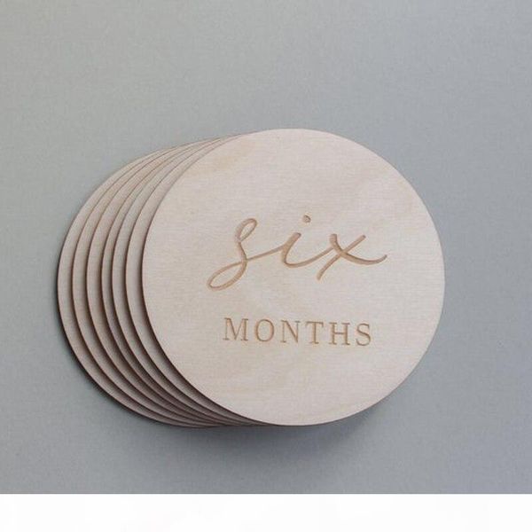 

12 pieces of wooden new baby gifts birthday commemorative milestone card milestone card pgraphy props