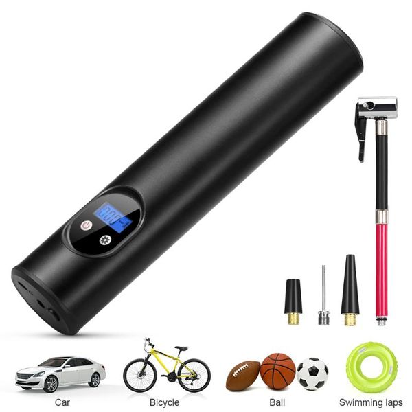 

bike pumps 150psi electric inflator tire pump auto-off bicycle car air led emergency tyre with charger